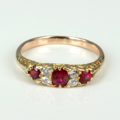 Victorian Ruby and Diamond Engagement