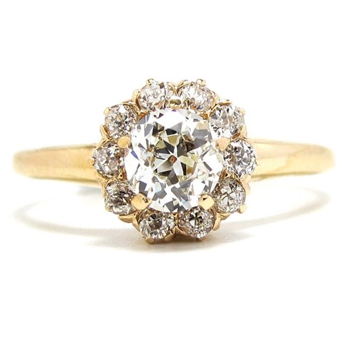 Floral-Inspired 1890s Gold and Diamond Ring