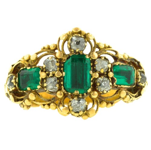 1830s Georgian Emerald and Diamond Ring