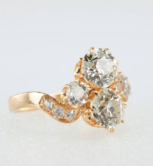 Victorian Diamond and Gold Toi Et Moi Ring