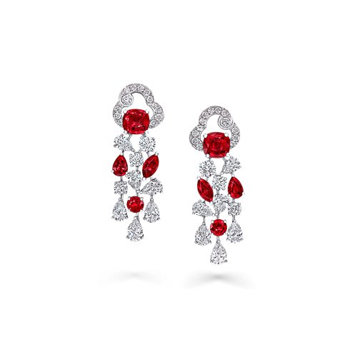 Ruby and Diamond Nuage Collection Earrings