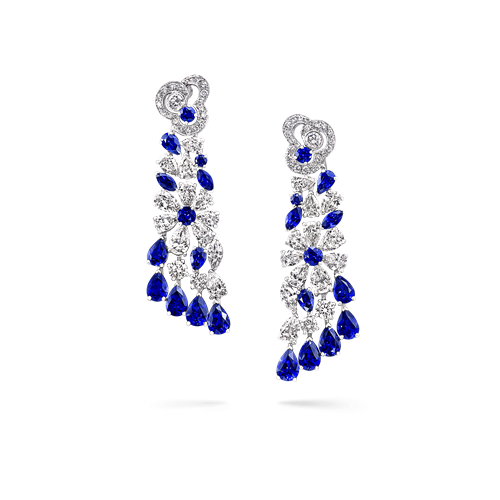 Sapphire and Diamond Nuage Cascade Earrings