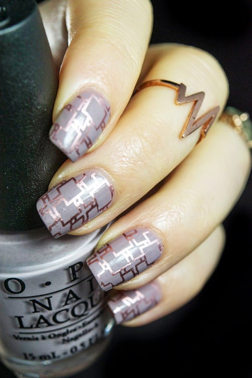 Taupe With Rose Gold Stamping