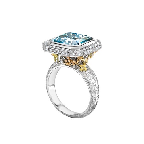 Aquamarine Pave Diamond Ring by Theo Fennell