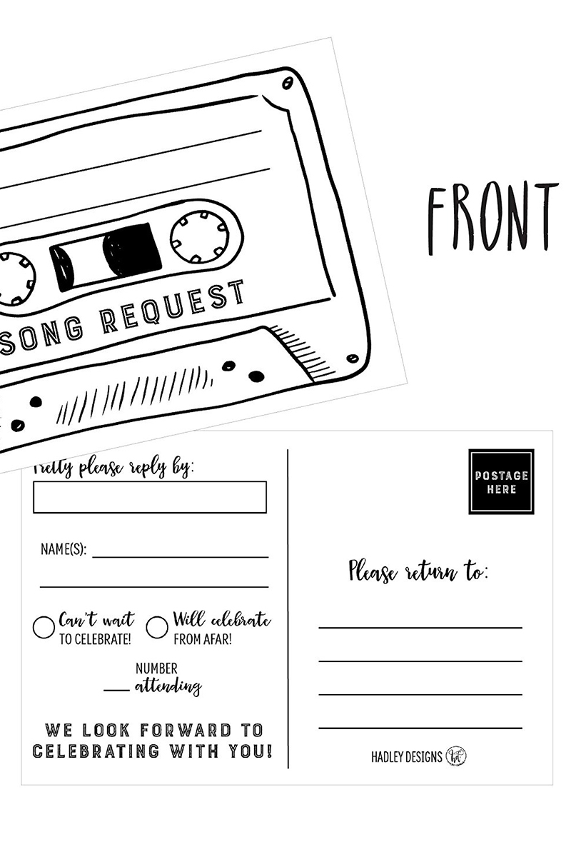 3.	Ask Guests to Write Wedding Songs on the RSVPs: