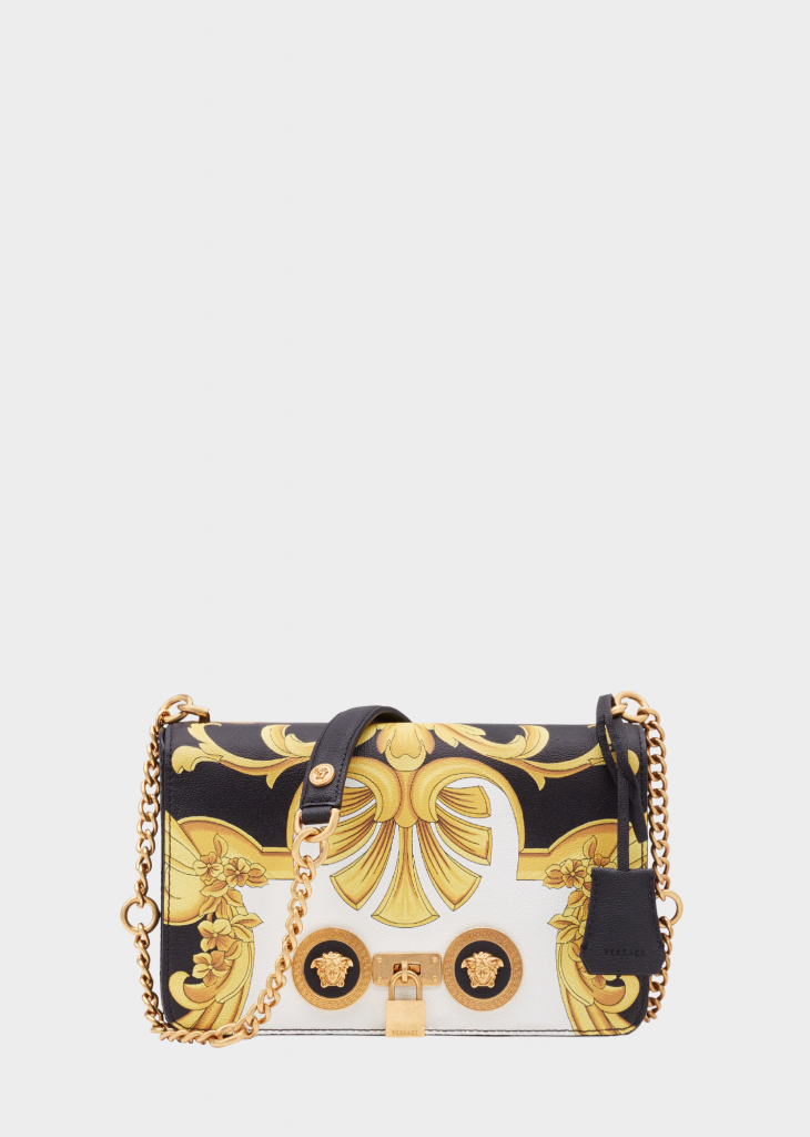 Versace, Bags, Versace Black Leather Purse With Small Gold Studs