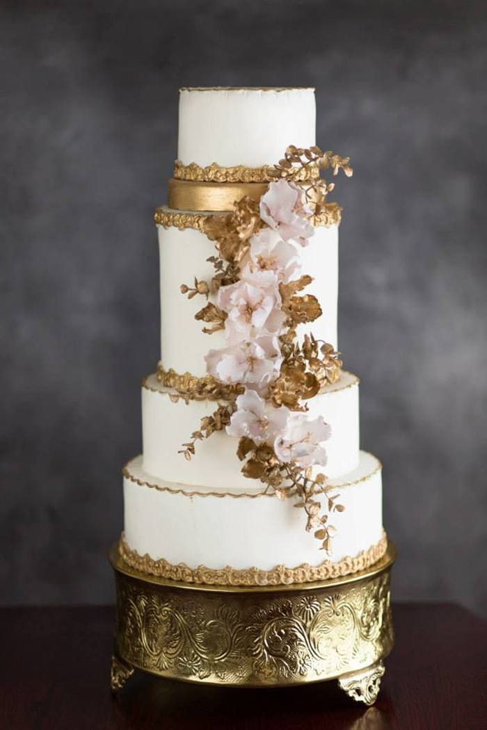 Go Crazy Over These Gold Wedding Cakes..