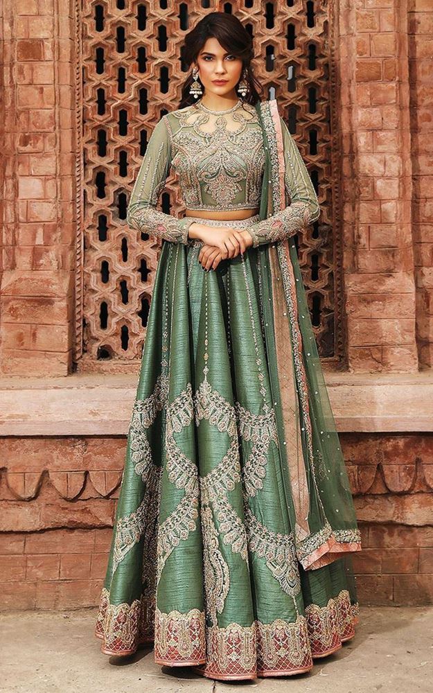 Green Bridal Lehenga for Bridals