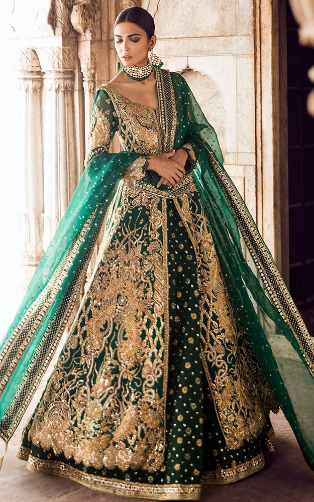 Dark Green Bridal Lehenga 