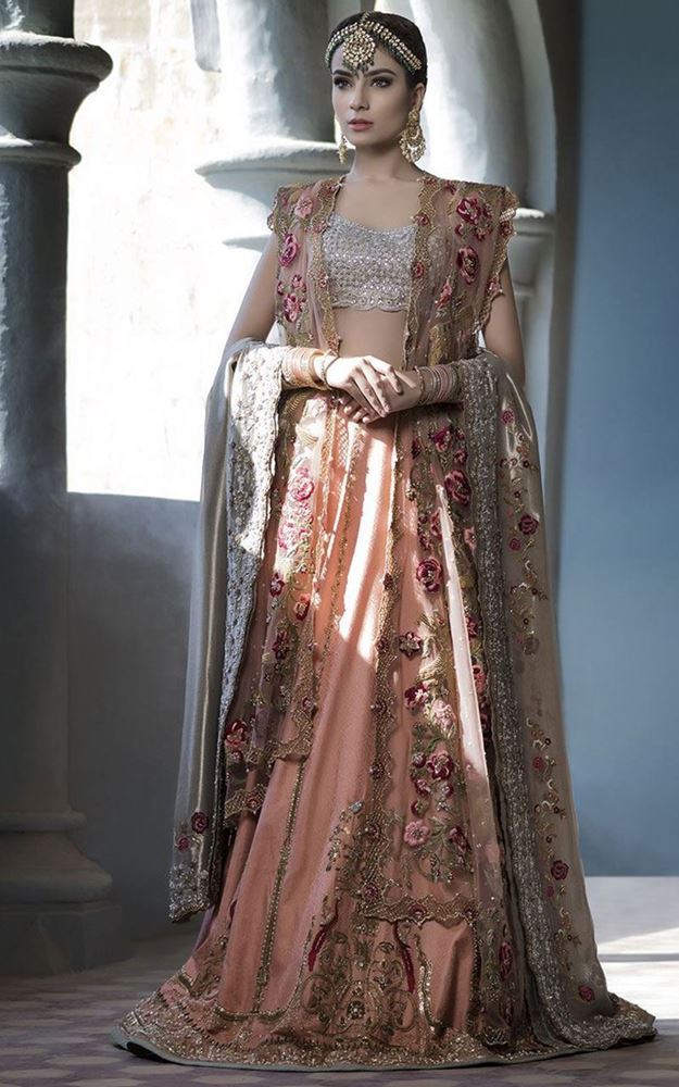 Dusty Rose Pink Bridal Lehenga 