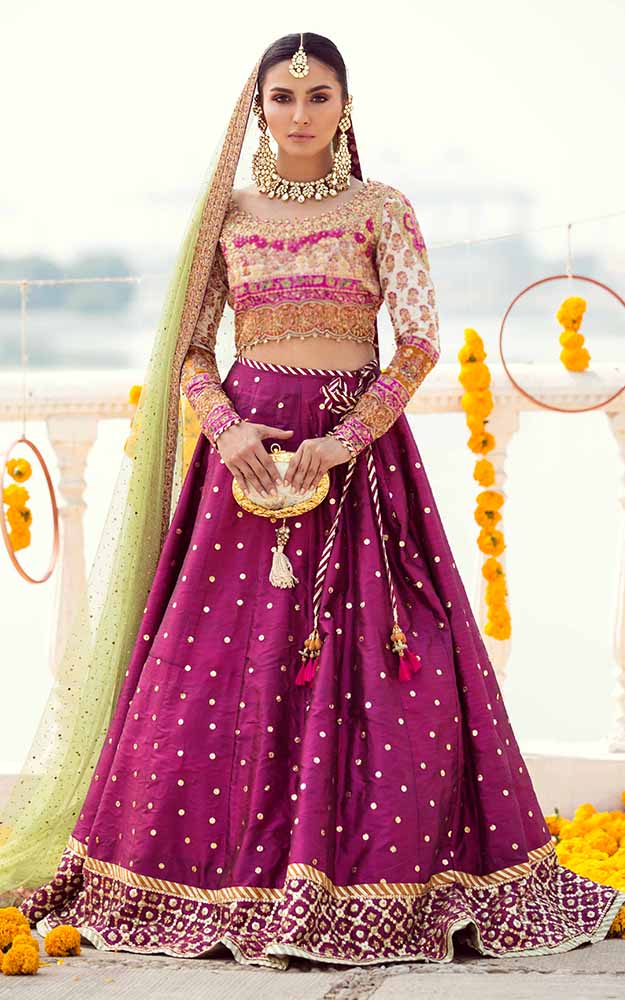 Bridals Plum Lehenga