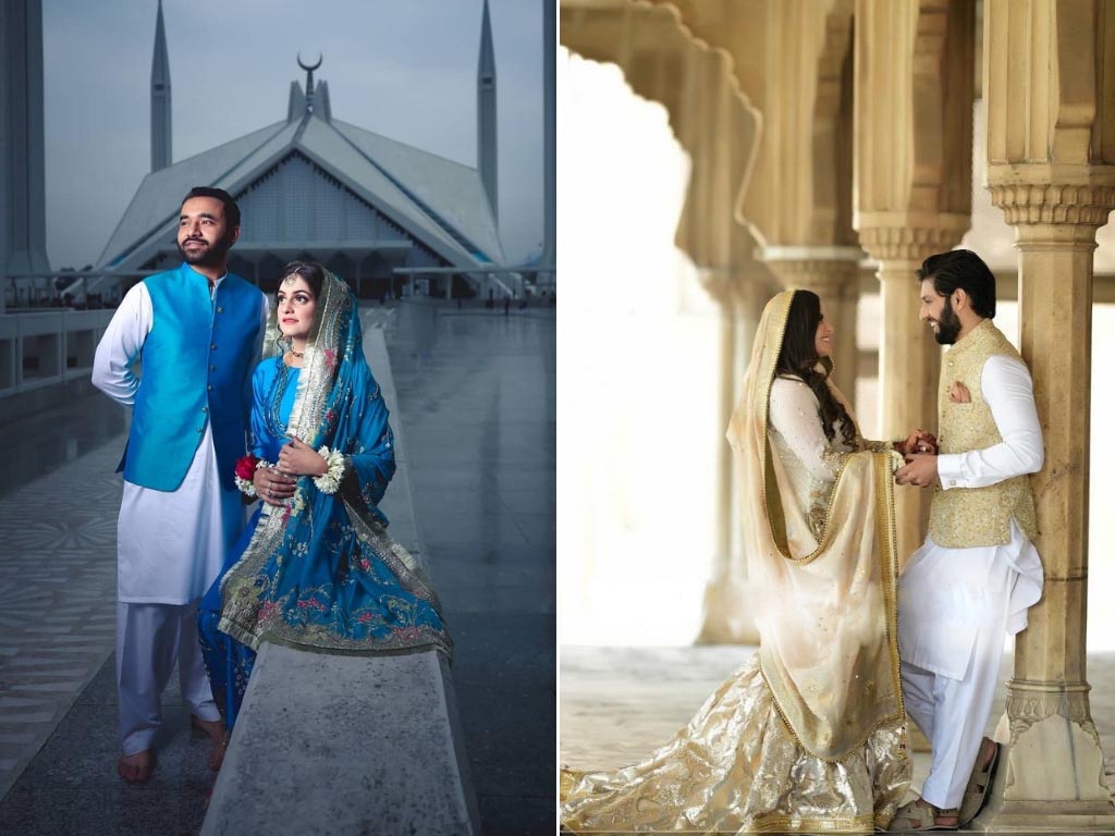 Bridal and Groom Dresses with color coordination