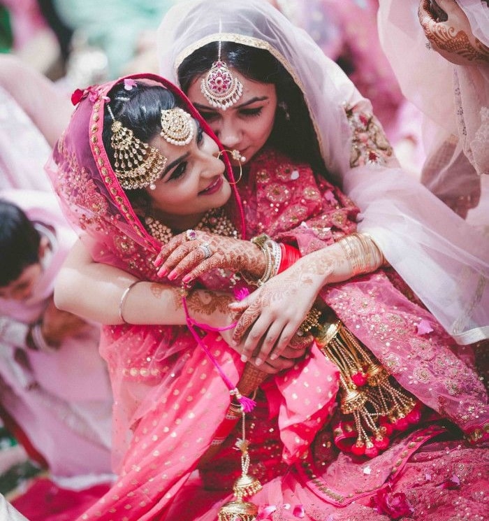 Girl is with her family in her wedding preparations