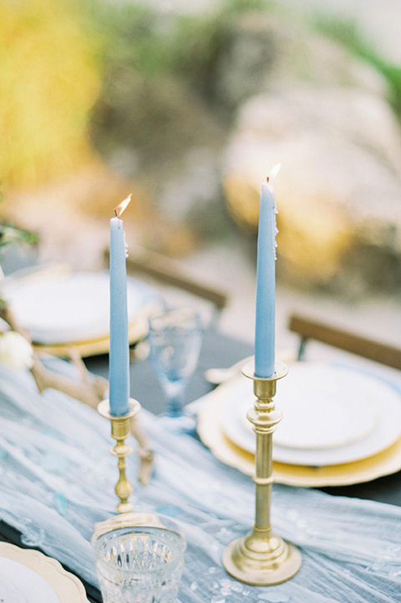 Ice blue candles
