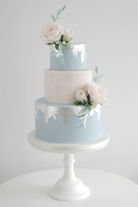 Ice Blue wedding Cake 