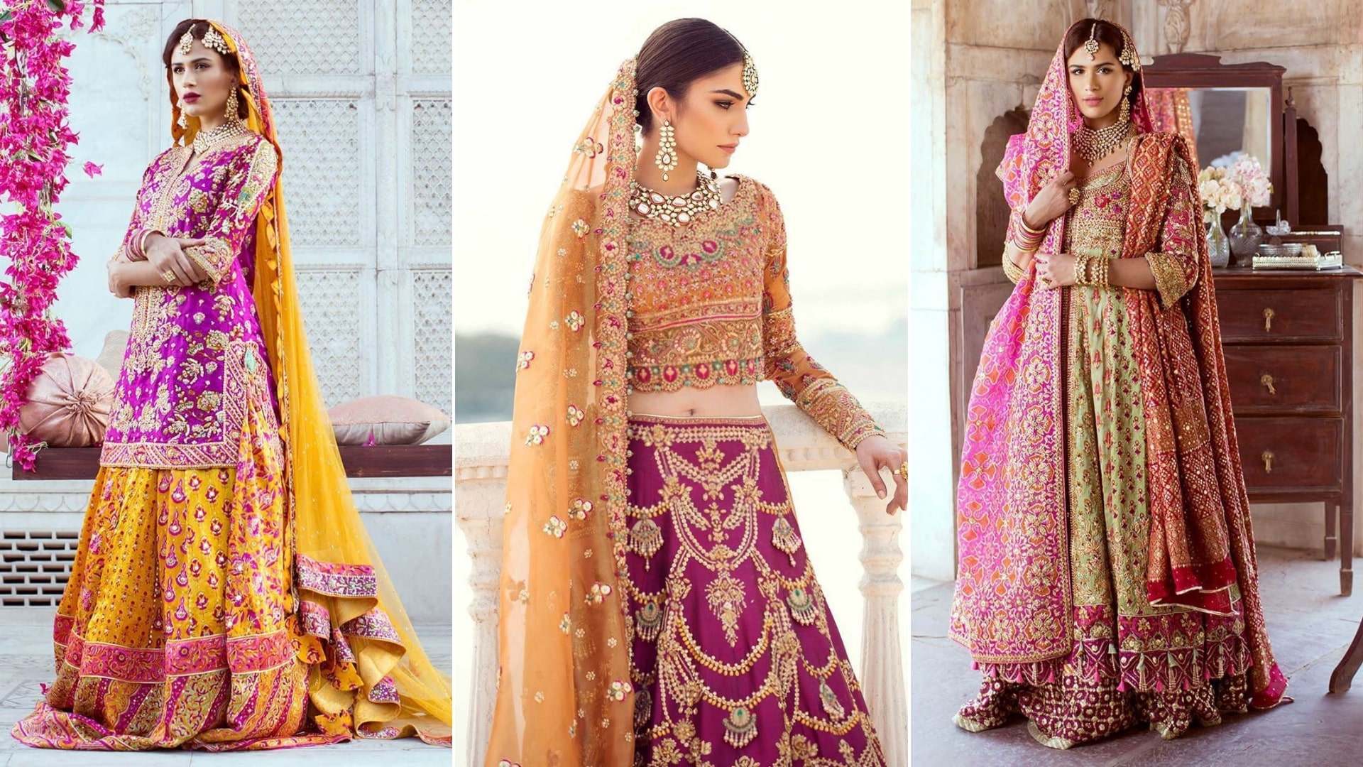 Deepak perwani outlet mehndi dresses