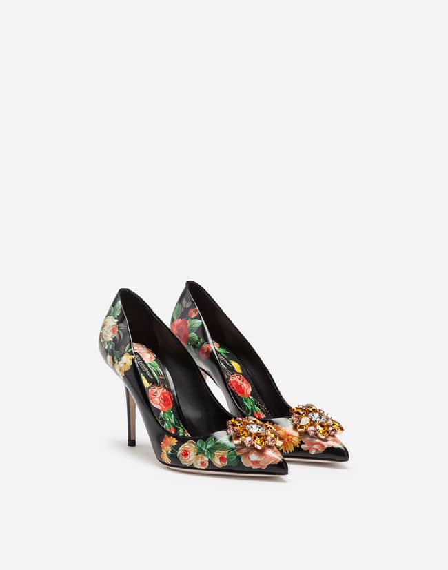 PATENT PRINTED PUMPS WITH STUDS Dolce Gabbana