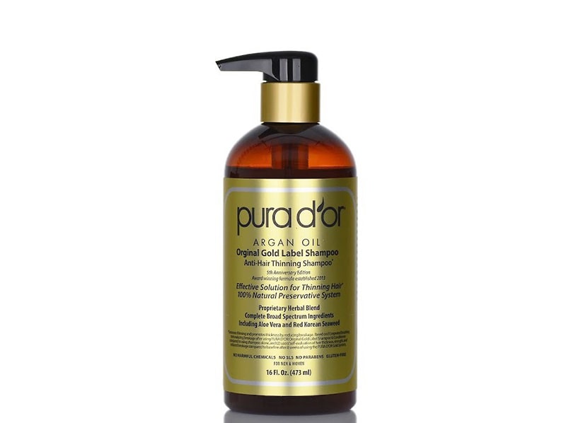 3.	Pura d’or Anti-Hair Loss Gold Label Shampoo