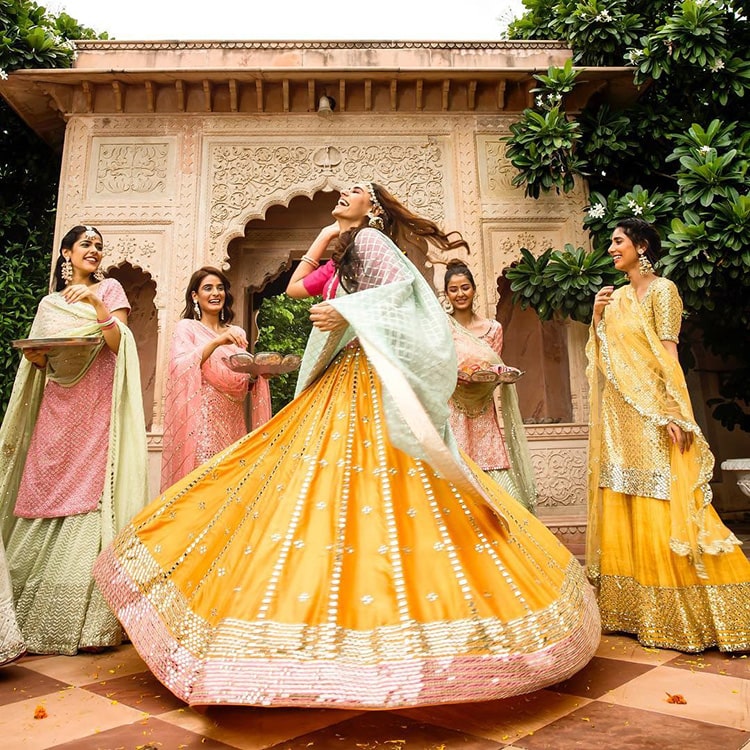 yellow traditional wedding dresses