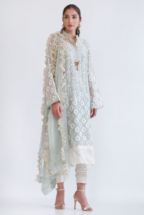 ORGANZA EMBROIDERED SHIRT