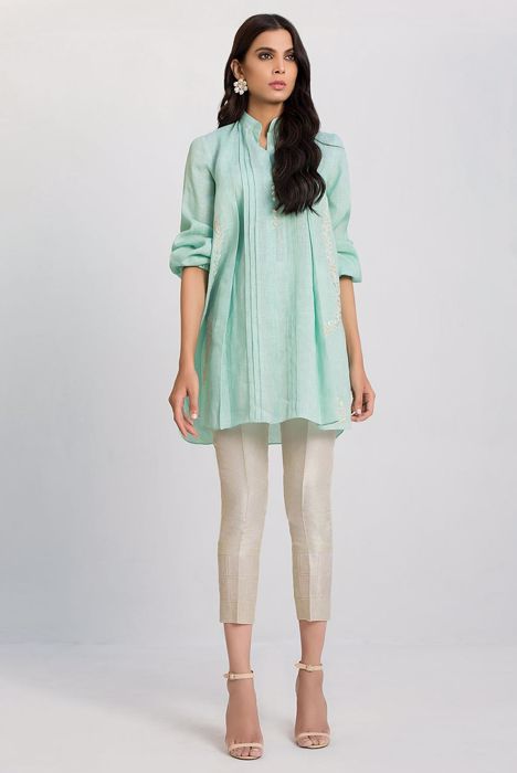 LINEN PLEATED KURTA