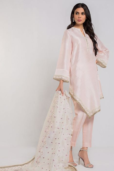 ASYMMETRICAL RAW SILK WITH DUPATTA