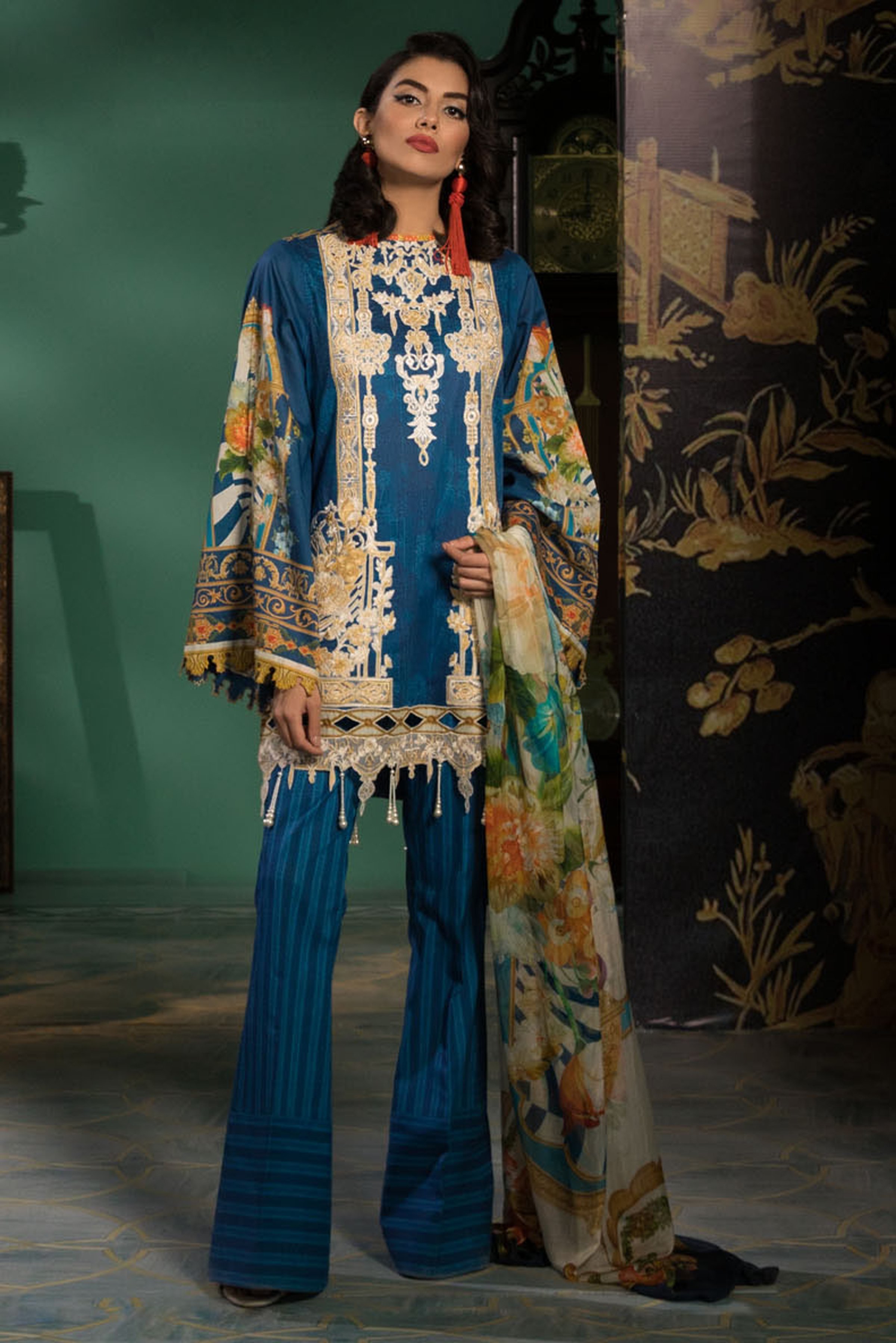 Sapphire - Anatolia 2-piece Shirt & Trousers Digital Printed Bember Grip  Shirt Dyed Poly Raw Silk Trousers | Facebook