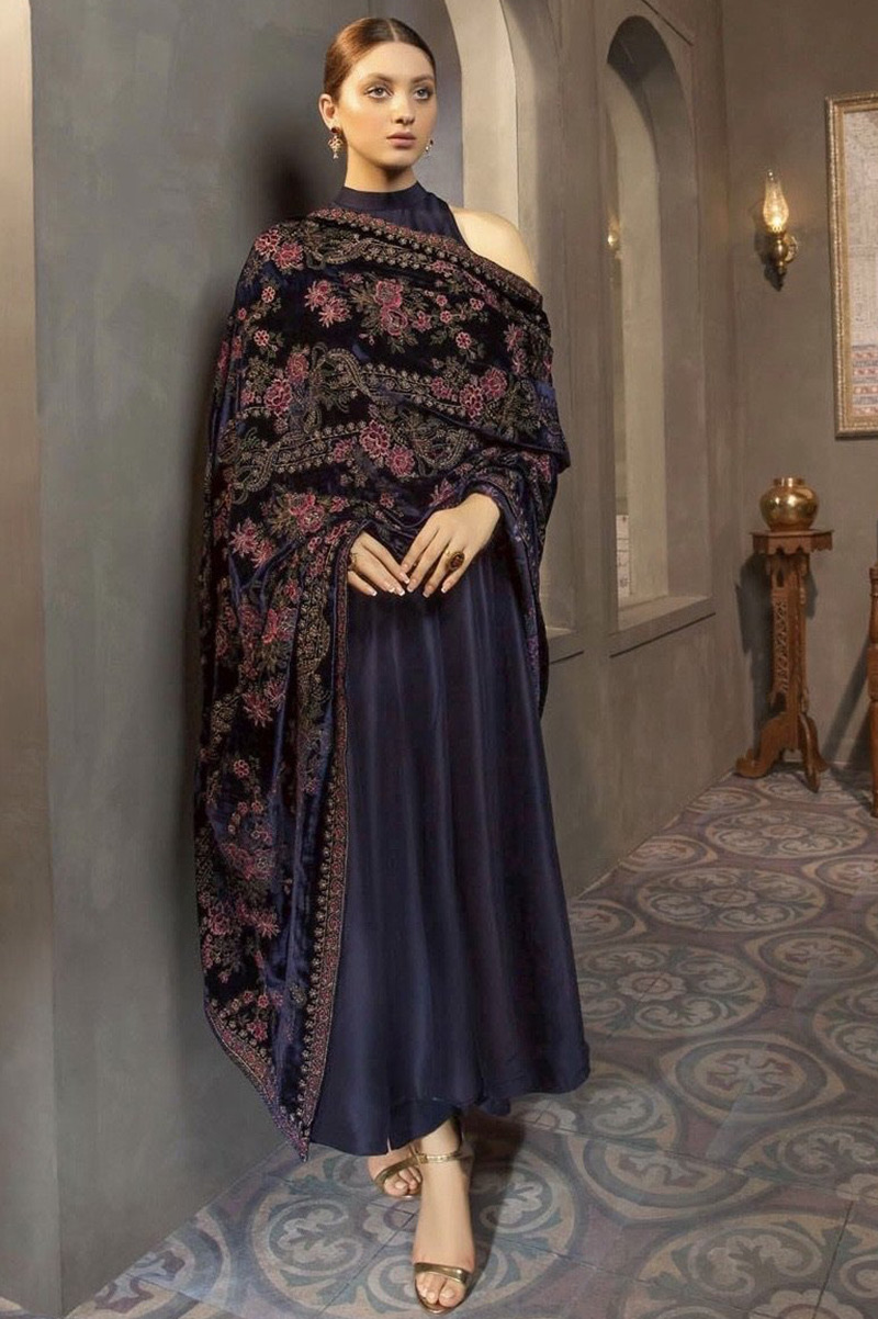 Velvet shawl with clearance dress